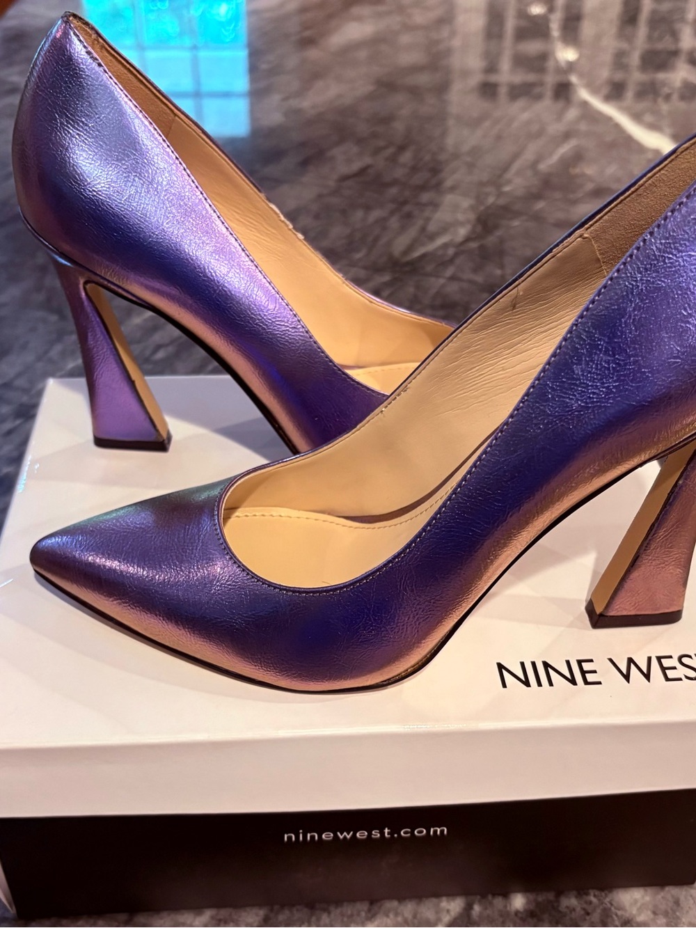 Nine West Iridescent Purple Pointed Toe Pumps